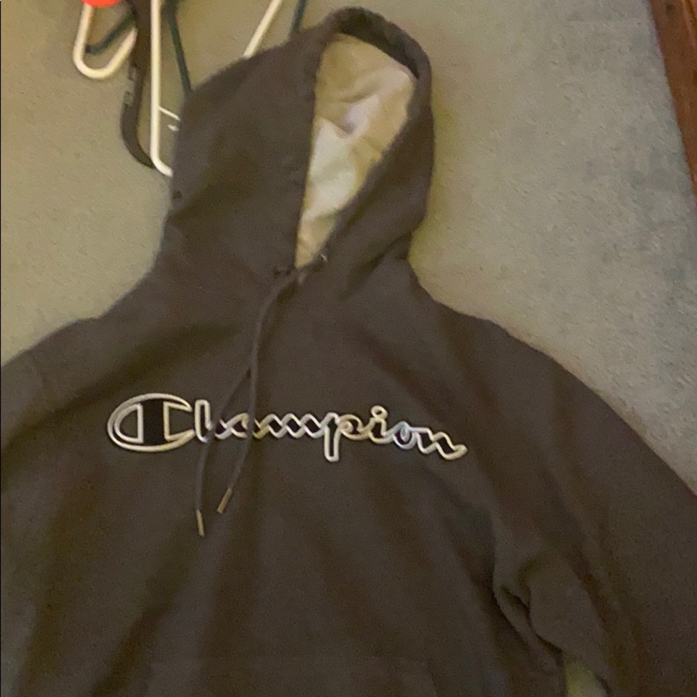 A Champion hoodie